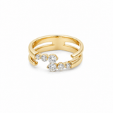 14K Yellow Gold Modern Diamond Fashion Ring with 0.44Tw Round Diamonds