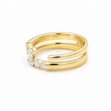 14K Yellow Gold Modern Diamond Fashion Ring with 0.44Tw Round Diamonds