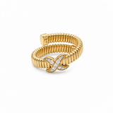 14K Yellow Gold Modern Diamond Fashion Ring with 0.16Tw Round Diamonds