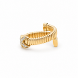 14K Yellow Gold Modern Diamond Fashion Ring with 0.16Tw Round Diamonds