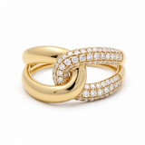 14K Yellow Gold Modern Diamond Fashion Ring