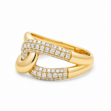 14K Yellow Gold Modern Diamond Fashion Ring