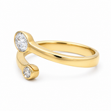 14K Yellow Modern Diamond Fashion Ring with 0.42Tw Oval Diamonds and 0.25Tw Round Diamonds