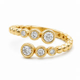 14K Yellow Modern Diamond Fashion Ring Round Diamonds