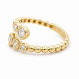 14K Yellow Modern Diamond Fashion Ring Round Diamonds