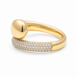10K Yellow Gold Modern Diamond Fashion Ring with 0.33Tw Round Diamonds