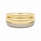 10K Yellow Gold Modern Diamond Fashion Ring with 0.33Tw Round Diamonds