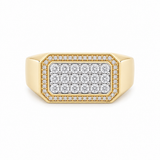 10k Yellow Gold Modern Diamond With 0.20Tw Round Diamond Ring Men's