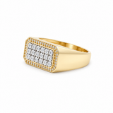 10k Yellow Gold Modern Diamond With 0.20Tw Round Diamond Ring Men's