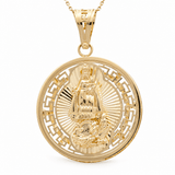 14 K Yellow Gold Caridad del Cobre Medal - Miral Jewelry