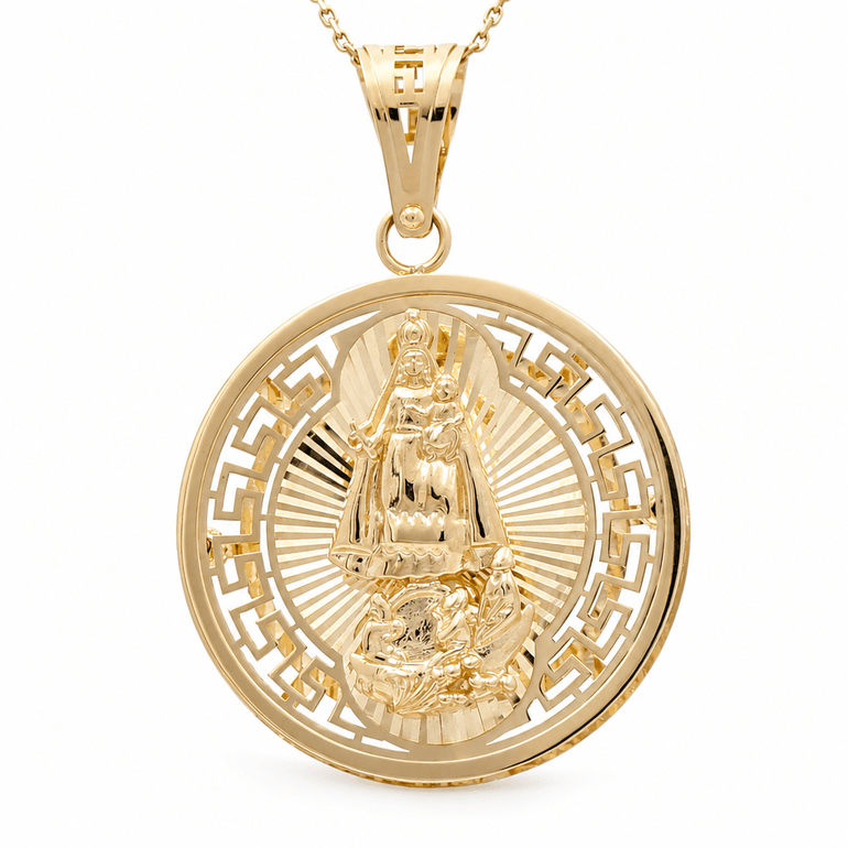 14 K Yellow Gold Caridad del Cobre Medal - Miral Jewelry