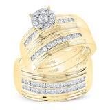 10k Yellow Gold  Fashion 3 Pieces Set with 1.00tw Round Diamonds