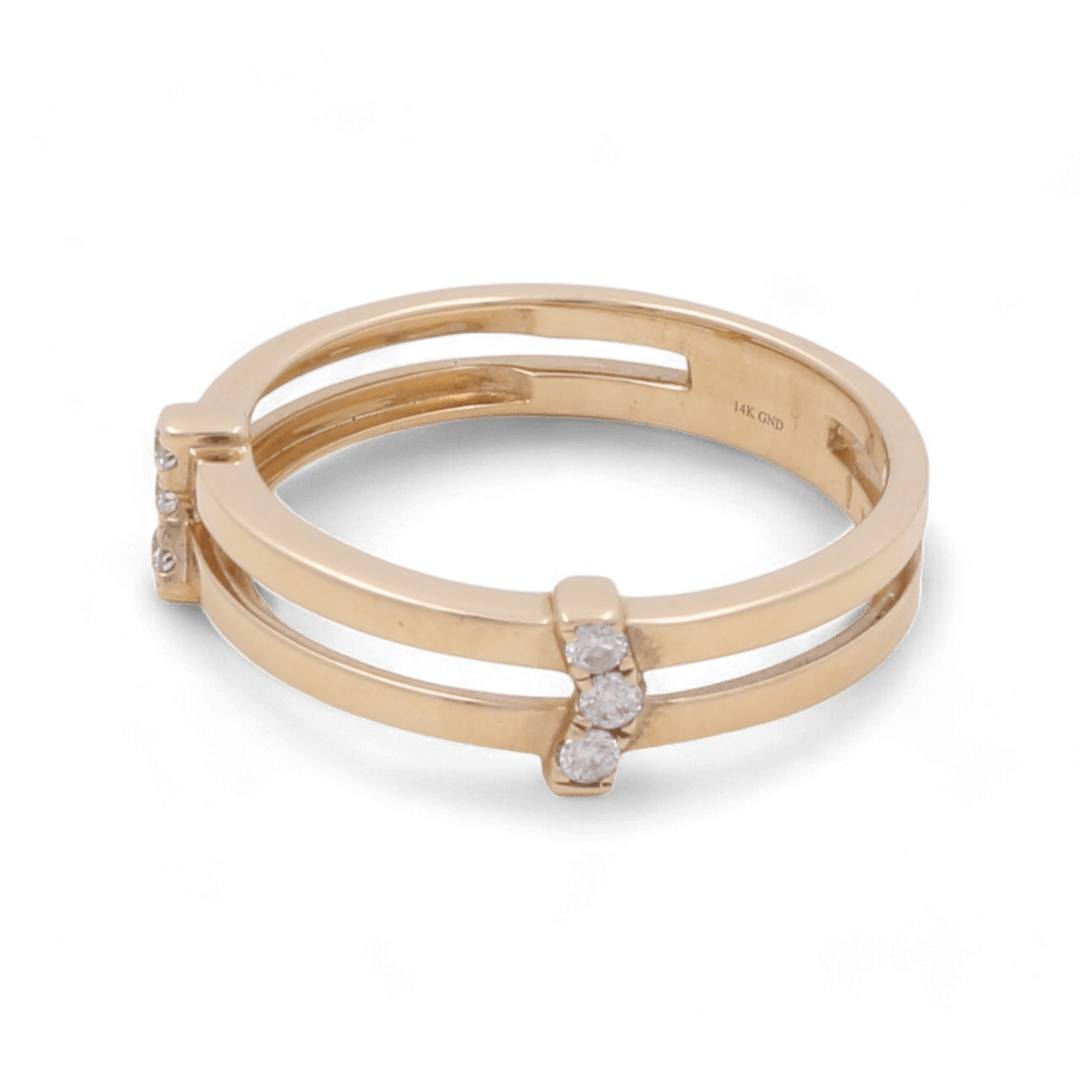 14K Men's Contemporary Diamond Ring with 0.20Tw Round Diamonds - Miral Jewelry