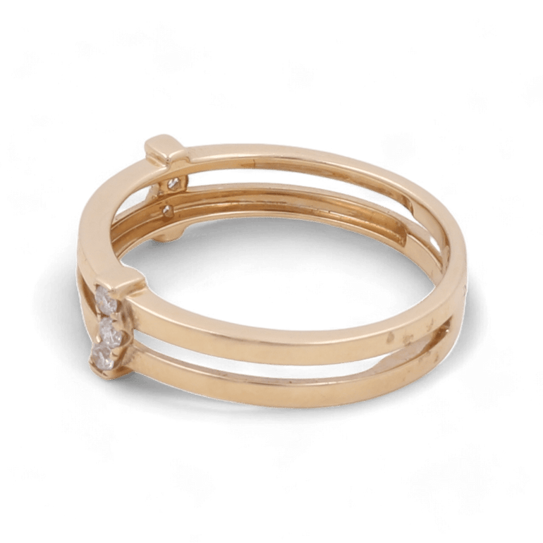 14K Men's Contemporary Diamond Ring with 0.20Tw Round Diamonds - Miral Jewelry