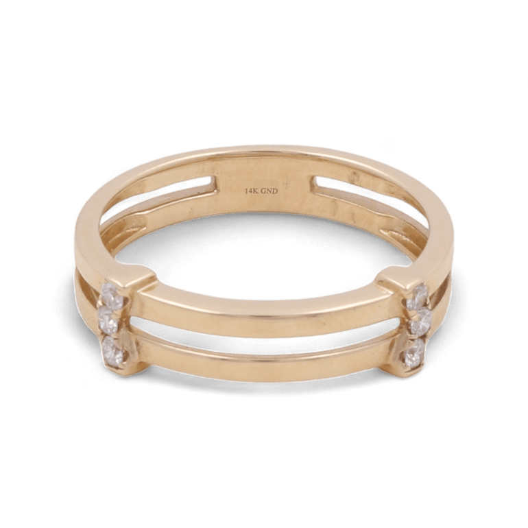 14K Men's Contemporary Diamond Ring with 0.20Tw Round Diamonds - Miral Jewelry
