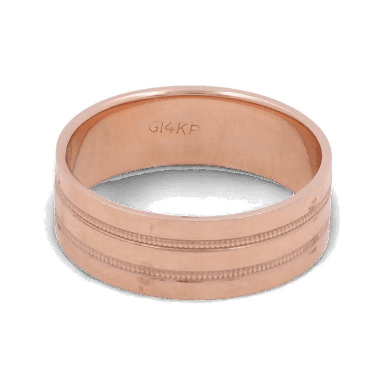 14K Men's Rose Gold Wedding Ring - Miral Jewelry