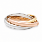 14K Tri Color Gold Bands Fashion Women's Ring - Miral Jewelry