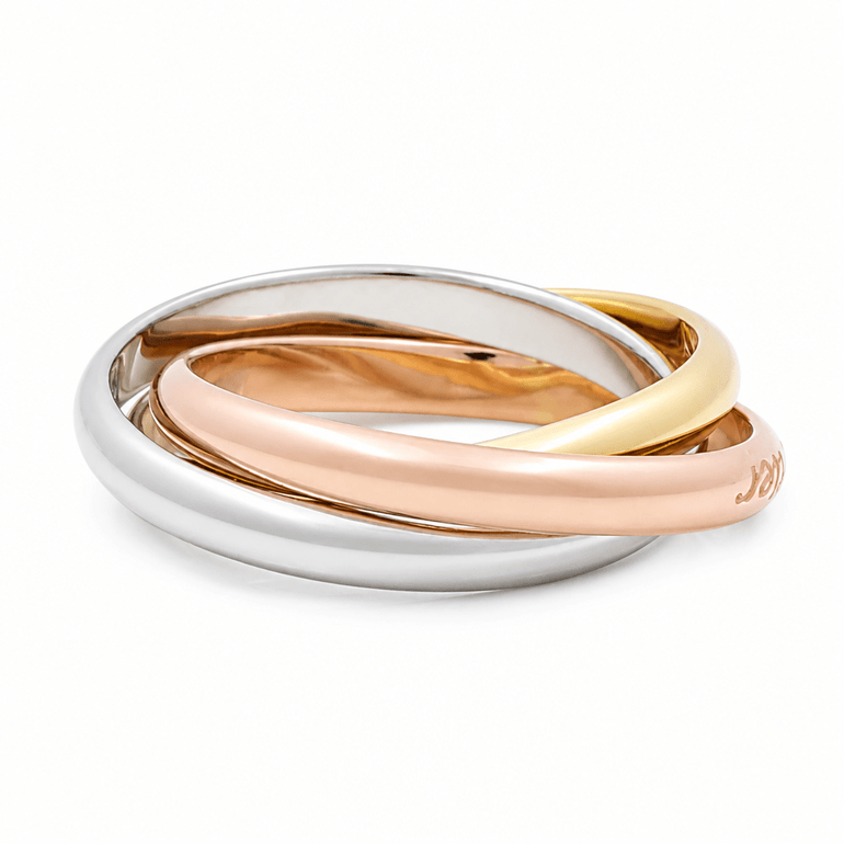 14K Tri Color Gold Bands Fashion Women's Ring - Miral Jewelry