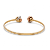 14K Tri Color Gold Bangle Bracelet Women's - Miral Jewelry
