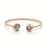 14K Tri Color Gold Bangle Bracelet Women's - Miral Jewelry