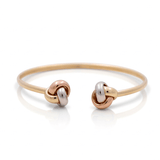 14K Tri Color Gold Bangle Bracelet Women's - Miral Jewelry