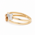 14K Tri Color Gold Butterflies Fashion Women's Ring - Miral Jewelry