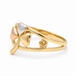 14K Tri Color Gold Clover Fashion Women's Ring - Miral Jewelry