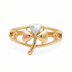 14K Tri Color Gold Clover Fashion Women's Ring - Miral Jewelry