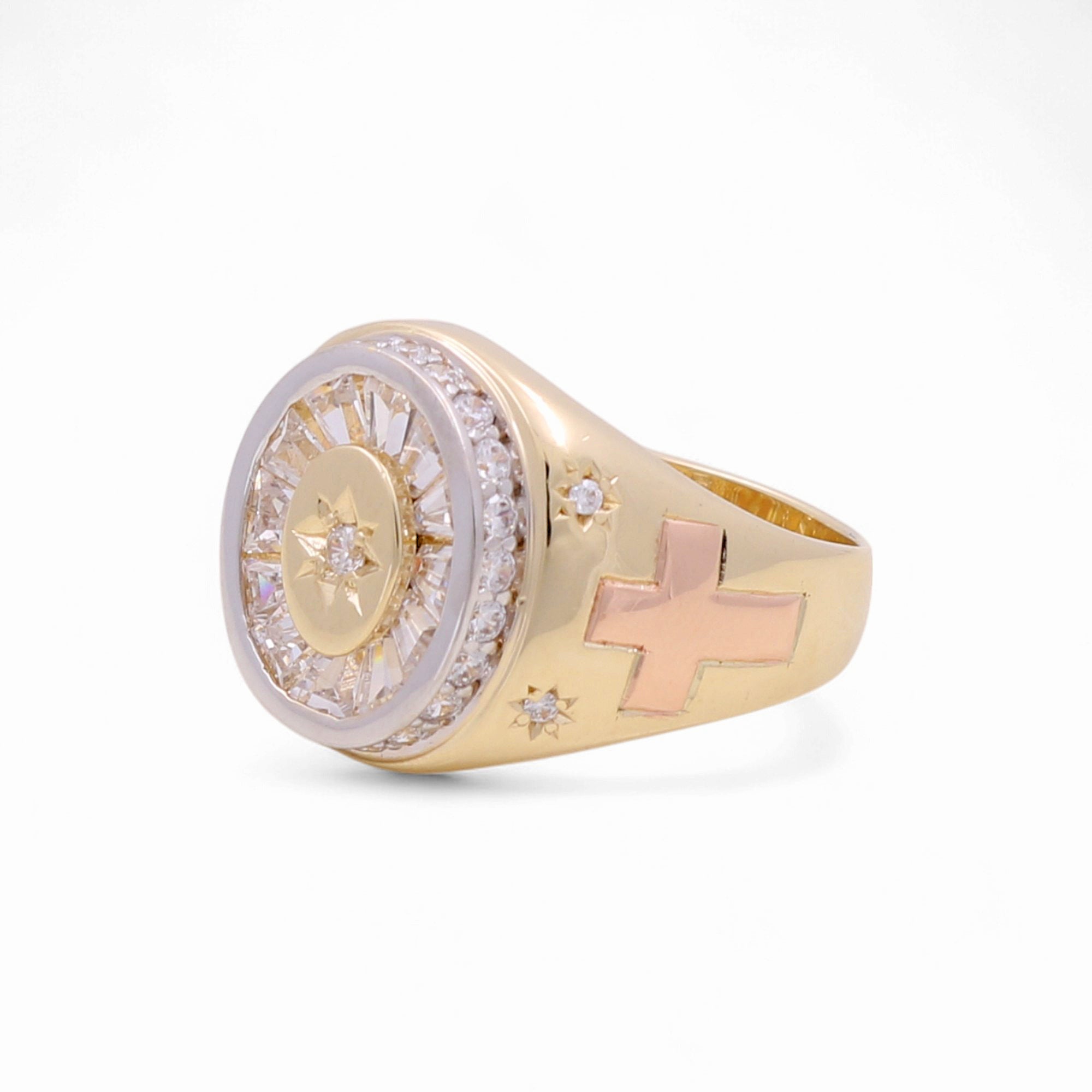 14k Tri Color Gold Fashion Ring - Miral Jewelry