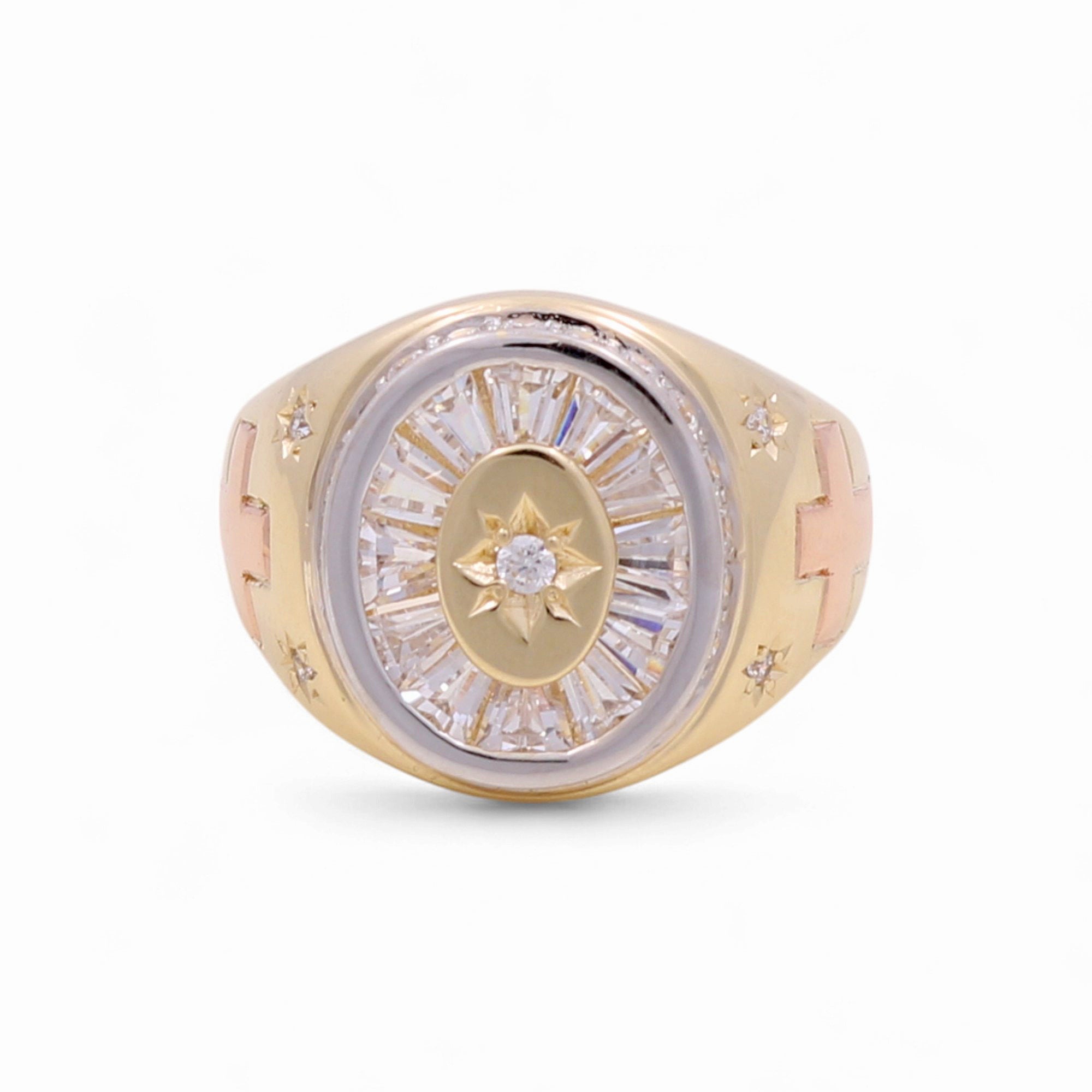 14k Tri Color Gold Fashion Ring - Miral Jewelry