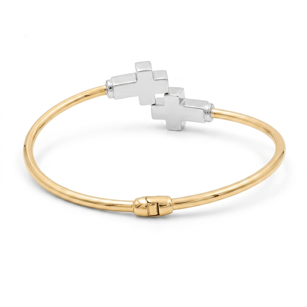 14K Two Tone White/Yellow Gold Bracelet Women's - Miral Jewelry