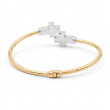 14K Two Tone White/Yellow Gold Bracelet Women's - Miral Jewelry