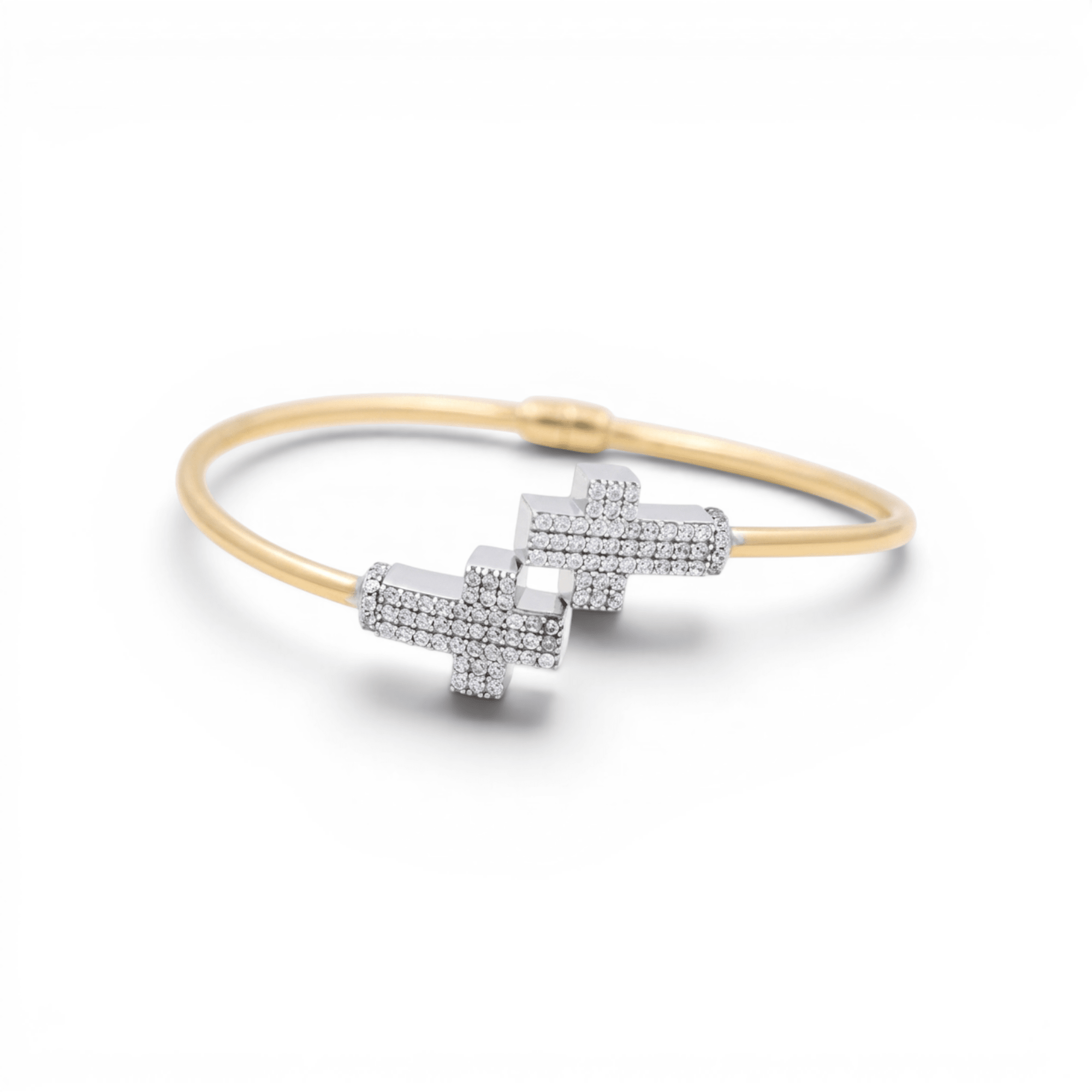 14K Two Tone White/Yellow Gold Bracelet Women's - Miral Jewelry