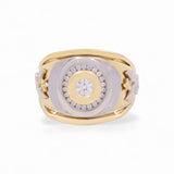 14k Two Tone White/Yellow Gold Eagle Fashion Ring - Miral Jewelry