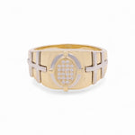 14k Two Tone White/Yellow Gold Fashion with Cz Ring - Miral Jewelry