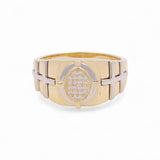 14k Two Tone White/Yellow Gold Fashion with Cz Ring - Miral Jewelry