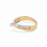 14K Two Tone White/Yellow Gold Fashion with Cz Women's Ring - Miral Jewelry