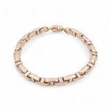 14K Two Tone White/Yellow Gold Italian Link Bracelet - Miral Jewelry