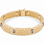 14K Two Tone White/Yellow Gold Italian Link Bracelet - Miral Jewelry