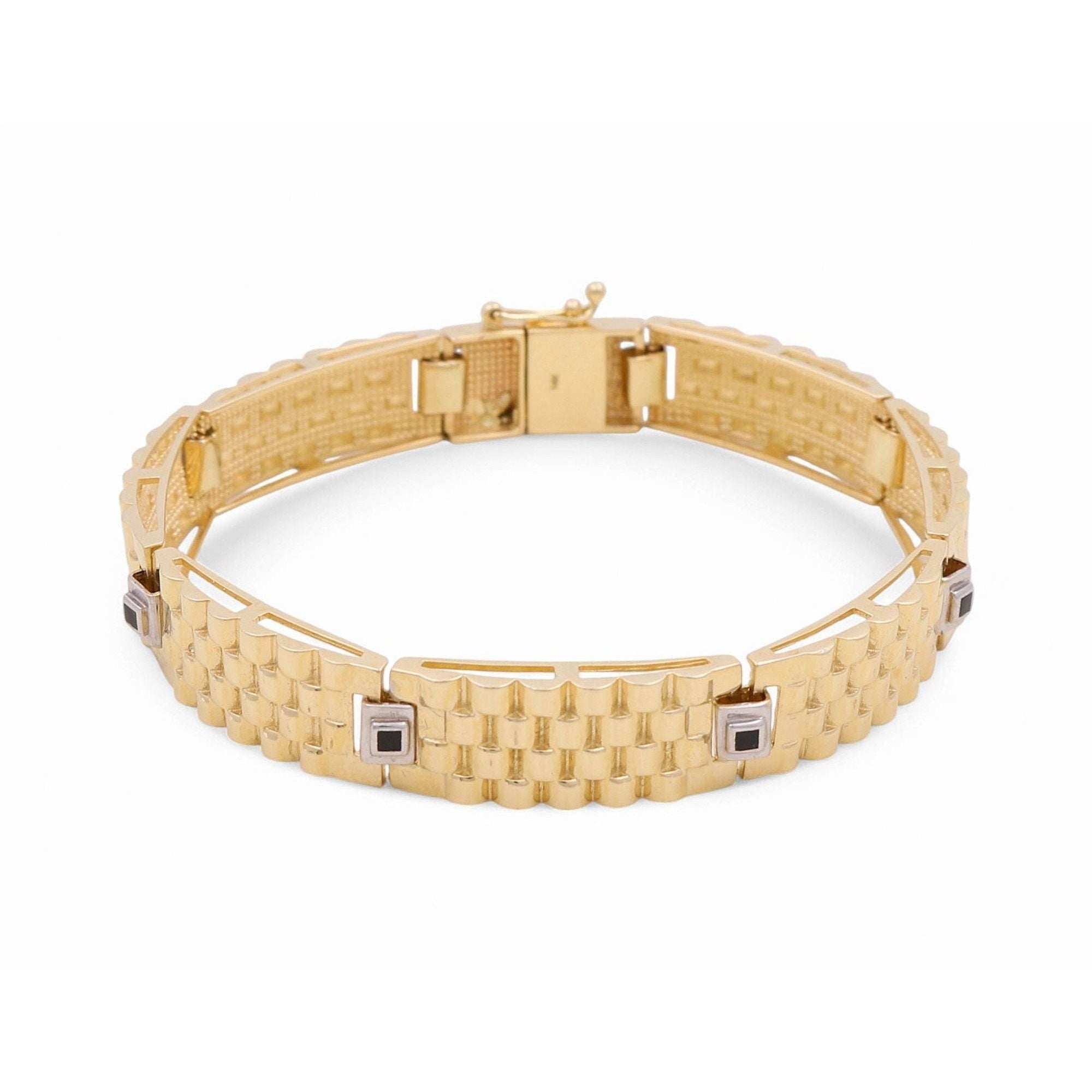 14K Two-Tone Gold Men's Watch-Band Bracelet 8in, 23.9 g – view 2