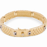 14K Two Tone White/Yellow Gold Italian Link Bracelet - Miral Jewelry