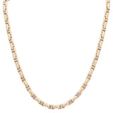 14k Two Tone White/Yellow Gold Italian Link Chain - Miral Jewelry