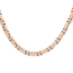 14k Two Tone White/Yellow Gold Italian Link Chain - Miral Jewelry