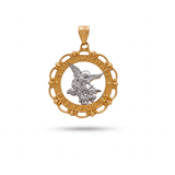 14K Two Tone White/Yellow Gold Saint Michael Pendant - Miral Jewelry