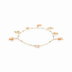 14K Two Tone Yellow/Rose Gold Charms Women's Bracelet - Miral Jewelry