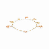14K Two Tone Yellow/Rose Gold Charms Women's Bracelet - Miral Jewelry