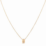 14K Two Tone Yellow/White Gold Greek Women's Necklace - Miral Jewelry