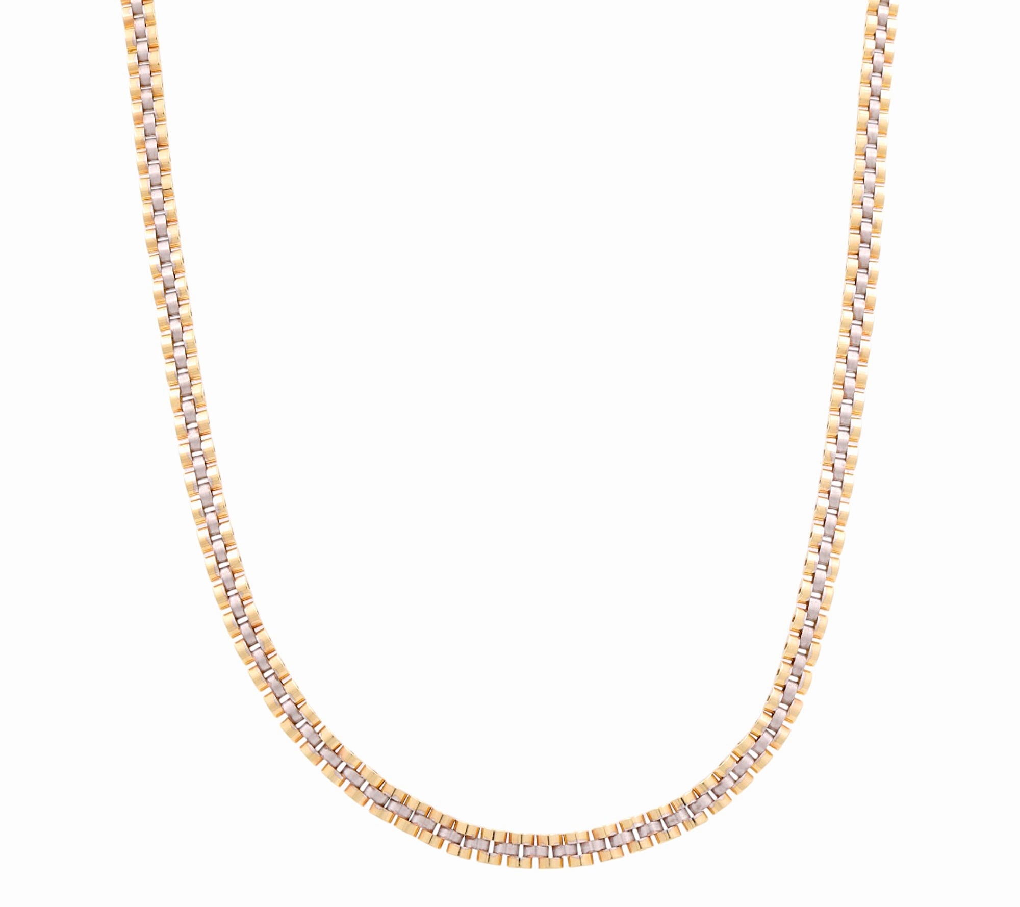 14k Two Tone Yellow/White Gold Italian Link Chain - Miral Jewelry