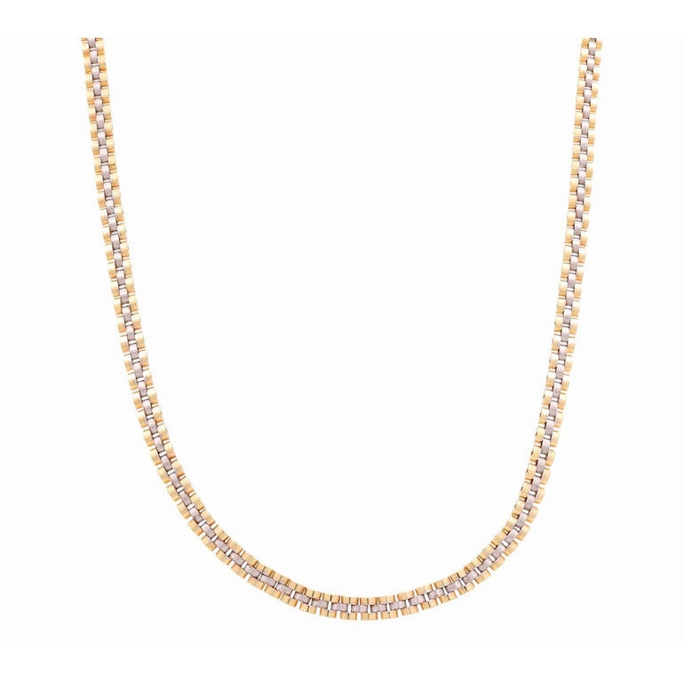 14K Two-Tone Gold Italian Link Chain 6mm, 24in, 36.6 g
