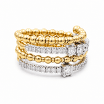 14K Two Tone Yellow/White Modern Diamond Fashion Ring with 0.06Tw Round Diamonds - Miral Jewelry